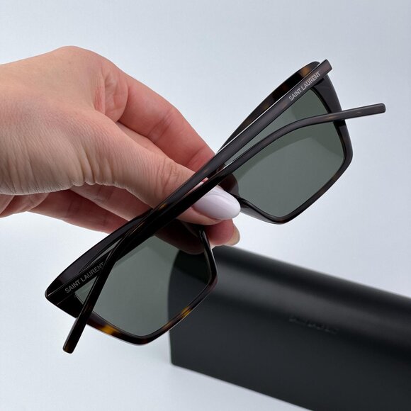 Saint Laurent SL737 MICA THIN 002 Men BRAND NEW Sunglasses Havana Grey Cat Eye - Picture 3 of 12